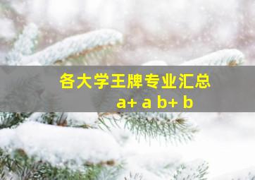 各大学王牌专业汇总a+ a b+ b